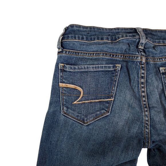American Eagle Jeans Women 2 28x31 Stretch Skinny Low Rise Denim Medium Wash - Picture 8 of 13